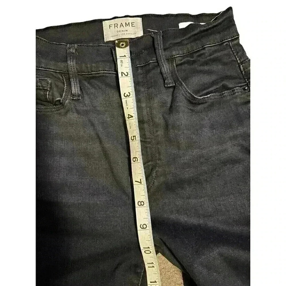 Frame Ali High Rise Cigarette Noir Black Jeans Pants Size 25 - Picture 7 of 7